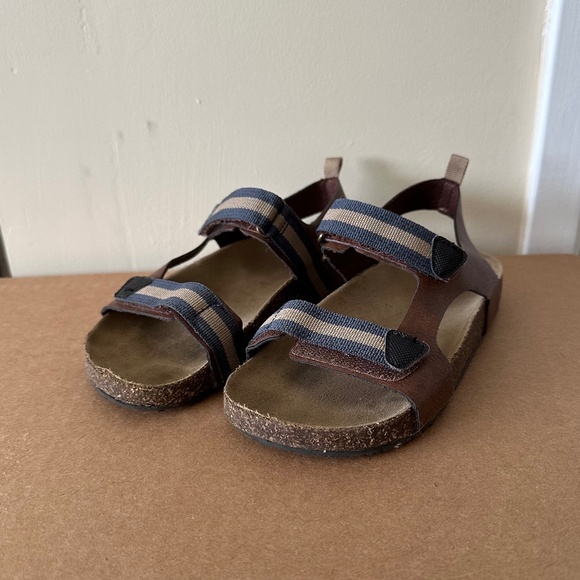 Carter’s | Toddler Faux Leather Cork Sandals size 12T Brown Navy Neutral - Picture 1 of 6